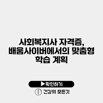 사회복지사 자격증, 배움사이버에서의 맞춤형 학습 계획