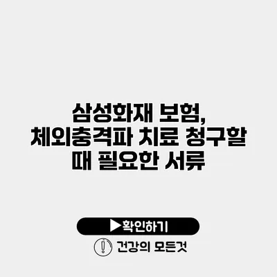 삼성화재 보험, 체외충격파 치료 청구할 때 필요한 서류