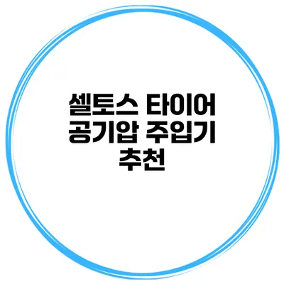 셀토스 타이어 공기압 주입기 추천