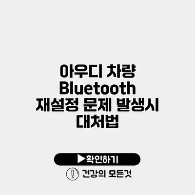 아우디 차량 Bluetooth 재설정 문제 발생시 대처법