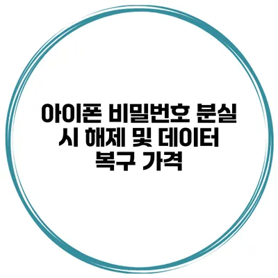 아이폰 비밀번호 분실 시 해제 및 데이터 복구 가격