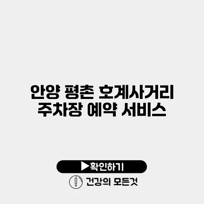 안양 평촌 호계사거리 주차장 예약 서비스