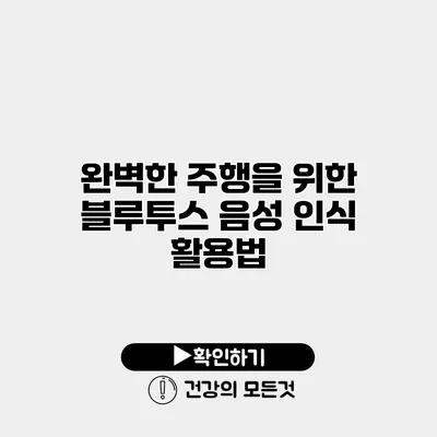 완벽한 주행을 위한 블루투스 음성 인식 활용법