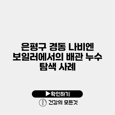 은평구 경동 나비엔 보일러에서의 배관 누수 탐색 사례