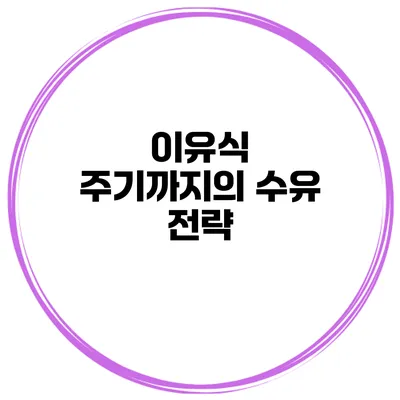 이유식 주기까지의 수유 전략