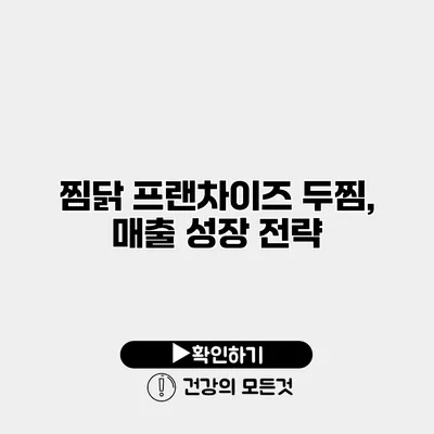 찜닭 프랜차이즈 두찜, 매출 성장 전략