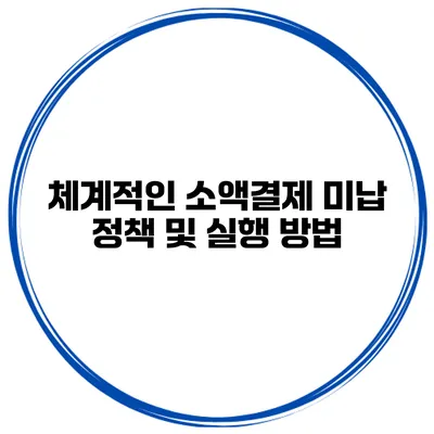 체계적인 소액결제 미납 정책 및 실행 방법