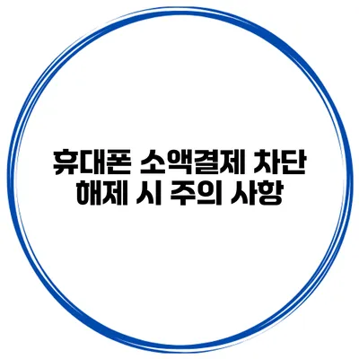 휴대폰 소액결제 차단 해제 시 주의 사항